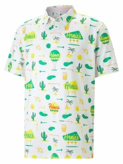 Puma X Arnold Palmer CLOUDSPUN Palmer's Place Polo - Bright White/Bright Green