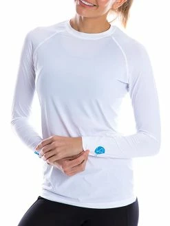 SParms Women's Body Round Neck Sun Protection - White