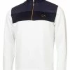 Calvin Klein Danvers 1/4-Zip - White/Navy -Deals Golf Apparel Store jumper ck320ckms2375720men20white 1 43144.1671533232