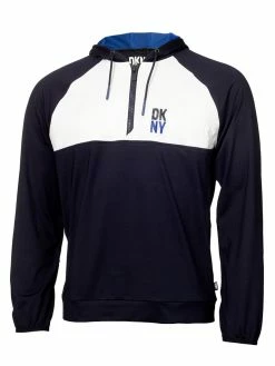 DKNY Golf Colourblock Hybrid Hoodie - Navy/White