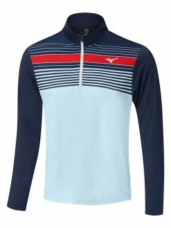 Mizuno Breeze Elite ST 1/4 Zip - Navy/Light Blue