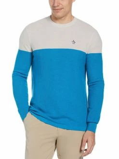 Original Penguin Colour Block Golf Sweater - Pearl Blue