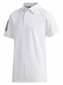 Adidas JR Boy's 3-Stripes Polo Shirt - White