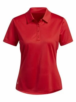 Adidas Women's Performance Primegreen Polo Shirt - Colligate Red