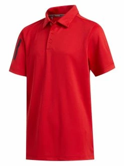 Adidas JR Boy's 3-Stripes Polo Shirt - Collegiate Red