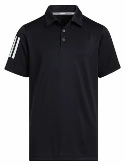 Adidas JR Boy's 3-Stripes Polo Shirt - Black