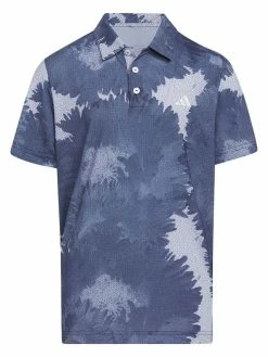 Adidas JR Boy's Flower Mesh Polo Shirt - Collegiate Navy