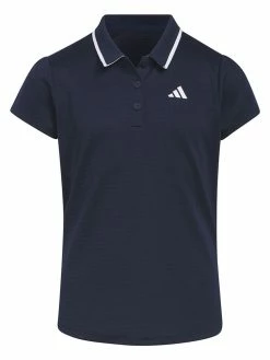 Adidas JR Girls Textured Polo Shirt - Collegiate Navy