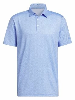 Adidas Ultimate365 Allover Print Golf Polo Shirt - Blue Fusion