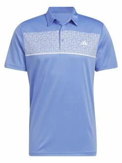 Adidas Chest-Print Polo Shirt - Blue Fusion