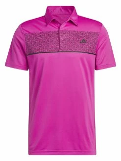 Adidas Chest-Print Polo Shirt - Lucid Fuchsia