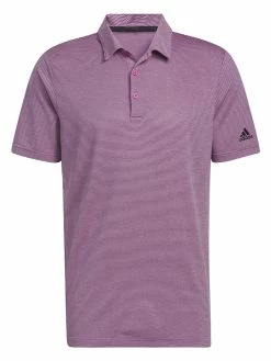 Adidas Ottoman Stripe Polo Shirt - Lucid Fuchsia/Black
