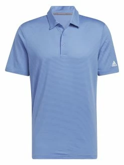 Adidas Ottoman Stripe Polo Shirt - Blue Fusion/Pre-Loved Blue