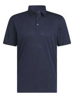 Adidas Textured Jacquard Golf Polo Shirt - Collegiate Navy/Black
