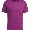 Adidas Textured Jacquard Golf Polo Shirt - Lucid Fuchsia/Black
