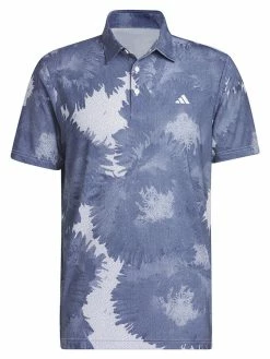 Adidas Flower Mesh Golf Polo Shirt - White/Collegiate Navy