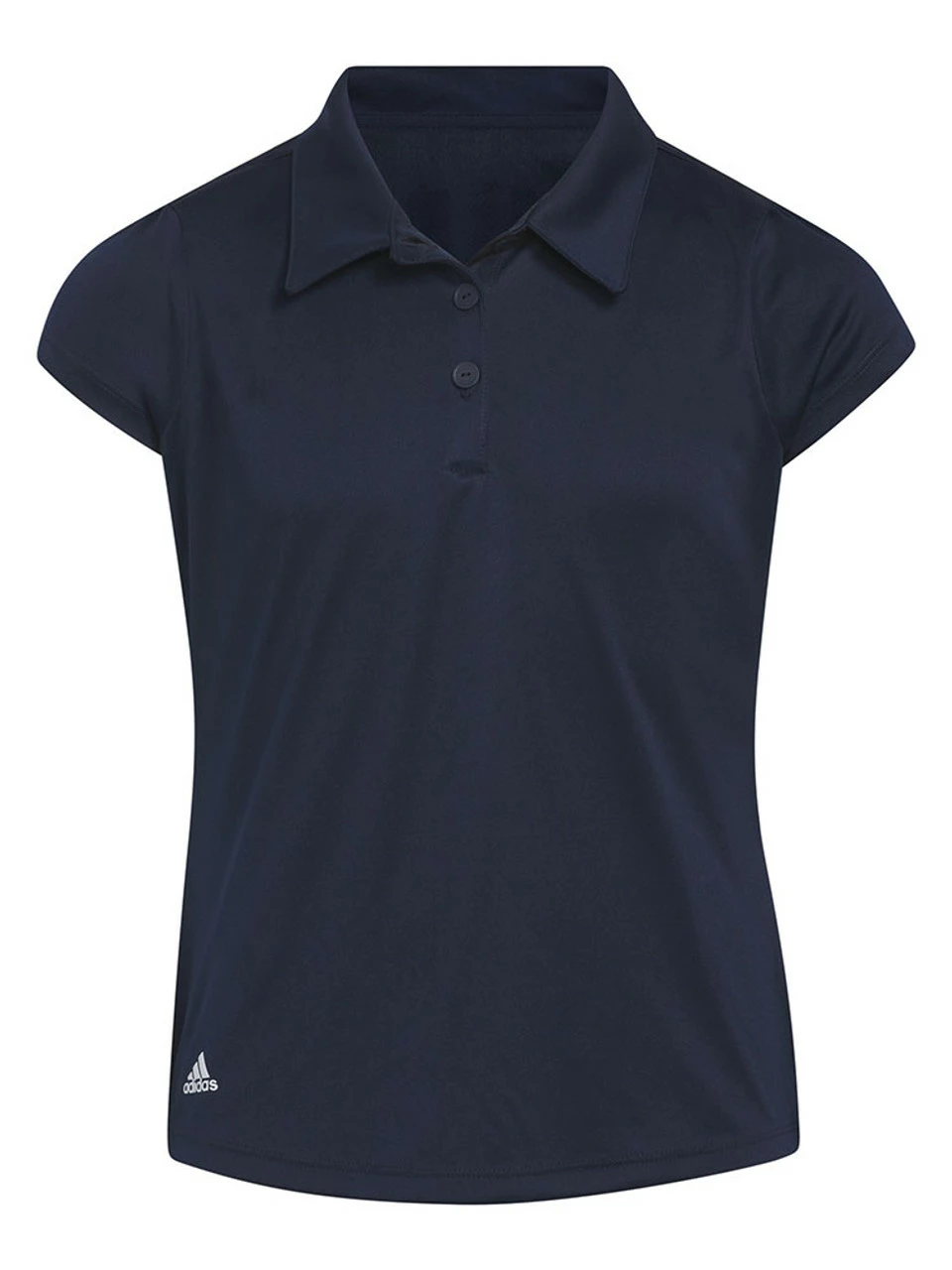 Adidas JR Girls' Performance Primegreen Polo Shirt - Collegiate Navy 3 Adidas JR Girls' Performance Primegreen Polo Shirt - Collegiate Navy