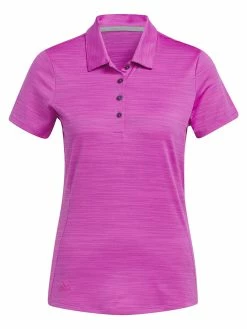 Adidas W Space-Dyed Short Sleeve Polo Shirt - Lucid Fuchsia/Collegiate Navy