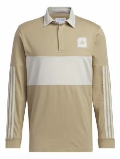 Adidas Adicross Long Sleeve Golf Polo Shirt - Hemp