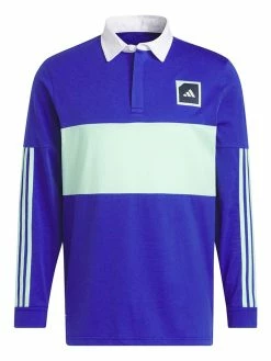 Adidas Adicross Long Sleeve Golf Polo Shirt - Lucid Blue