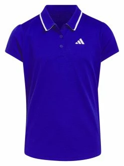 Adidas JR Girls Textured Polo Shirt - Lucid Blue