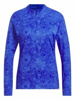 Adidas Women's Ultimate365 Tour Long Sleeve Printed Golf Shirt - Lucid Blue