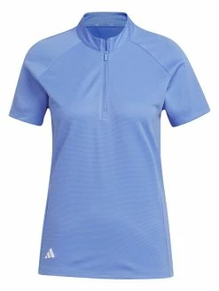 Adidas Women's Textured Golf Polo Shirt - Blue Fusion
