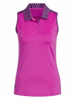 Adidas Women's Ultimate365 Sleeveless Golf Polo Shirt - Lucid Fuchsia
