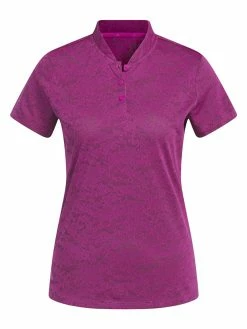 Adidas Women's Jacquard Golf Polo Shirt - Lucid Fuchsia