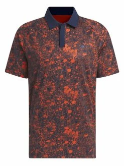 Adidas Mesh Ultimate365 Tour Print Golf Polo Shirt - Navy/Pre-Loved Red