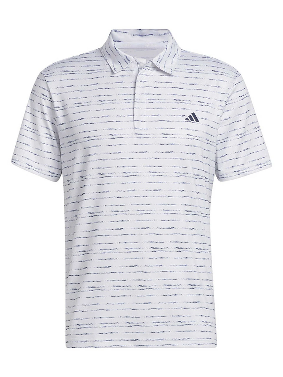 Adidas Stripe Zip Golf Polo Shirt - White/Collegiate Navy 3 Adidas Stripe Zip Golf Polo Shirt - White/Collegiate Navy