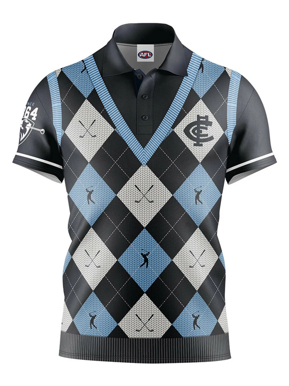 Official AFL Fairway Golf Polo Shirt - Carlton Blues 3 Official AFL Fairway Golf Polo Shirt - Carlton Blues