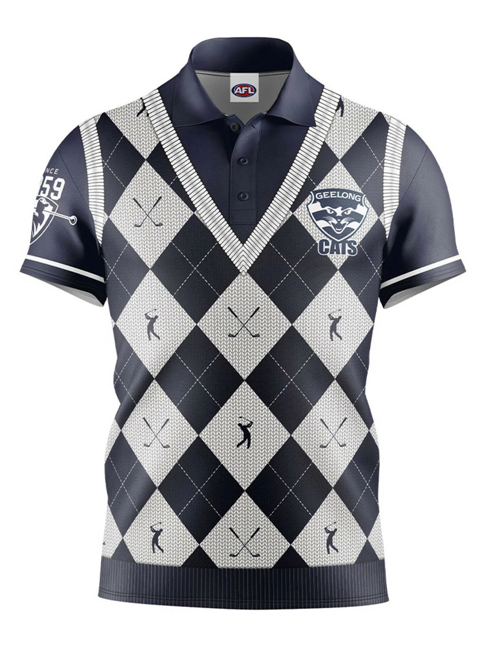 Official AFL Fairway Golf Polo Shirt - Geelong Cats 3 Official AFL Fairway Golf Polo Shirt - Geelong Cats
