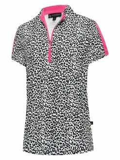 Birdee Sport Women's Cheeta Short Sleeve Top - Hot Pink Animal
