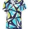Birdee Sport Birdee Plus Women's Azure Short Sleeve Top - Abstract Print -Deals Golf Apparel Store shirt bs220bs96620aqa20ldy20navy 1 87814.1667758222