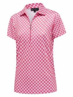 Birdee Sport Birdee Plus Women's Lattice Short Sleeve Top - Pink/White
