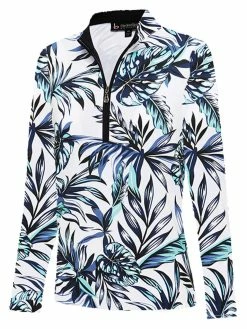 Birdee Sport Women's Tropic Long Sleeve Top - Navy Print