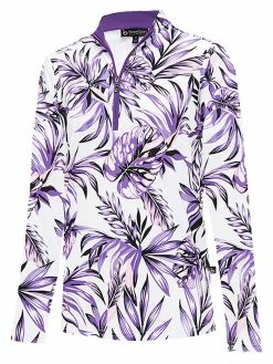 Birdee Sport Women's Tropic Long Sleeve Top - Purple Print