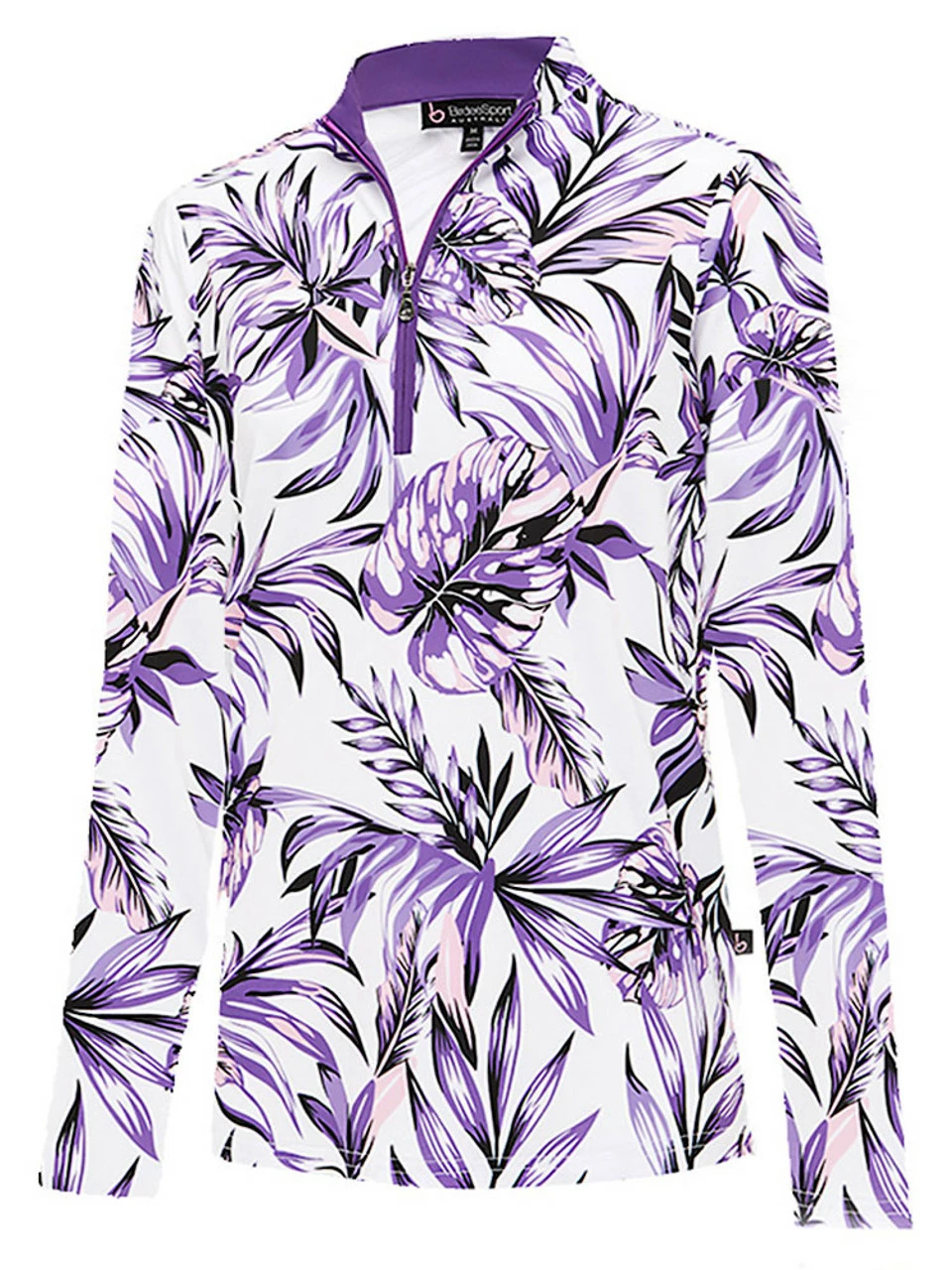 Birdee Sport Women's Tropic Long Sleeve Top - Purple Print 3 Birdee Sport Women's Tropic Long Sleeve Top - Purple Print