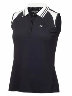 Calvin Klein Women's Mohawk Sleeveless Polo - Navy/White