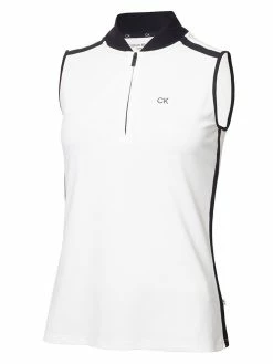 Calvin Klein Women's Chenang Sleeveless Polo - White/Navy
