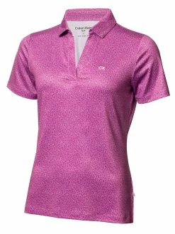 Calvin Klein Women's Crackle Polo - Orchid/White