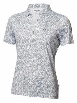 Calvin Klein Women's Crackle Polo - White/Navy