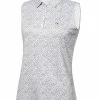 Calvin Klein Women's Crackle Sleeveless Polo - White/Navy -Deals Golf Apparel Store shirt ck320ckls2378320ldy20white 1 48455.1671533206