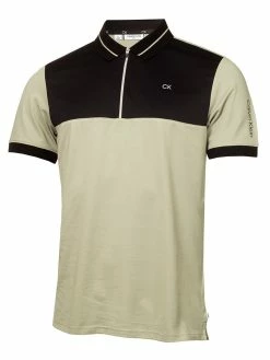 Calvin Klein Whitman Zipped Polo - Cameo Green