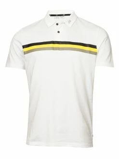 Calvin Klein Parker Polo - White/Acid Yellow