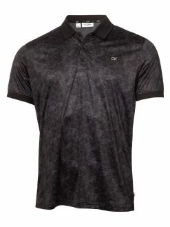 Calvin Klein Tie Dye Print Polo - Black