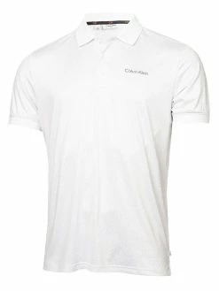 Calvin Klein Fracture Print Polo - White/Pulse Silver