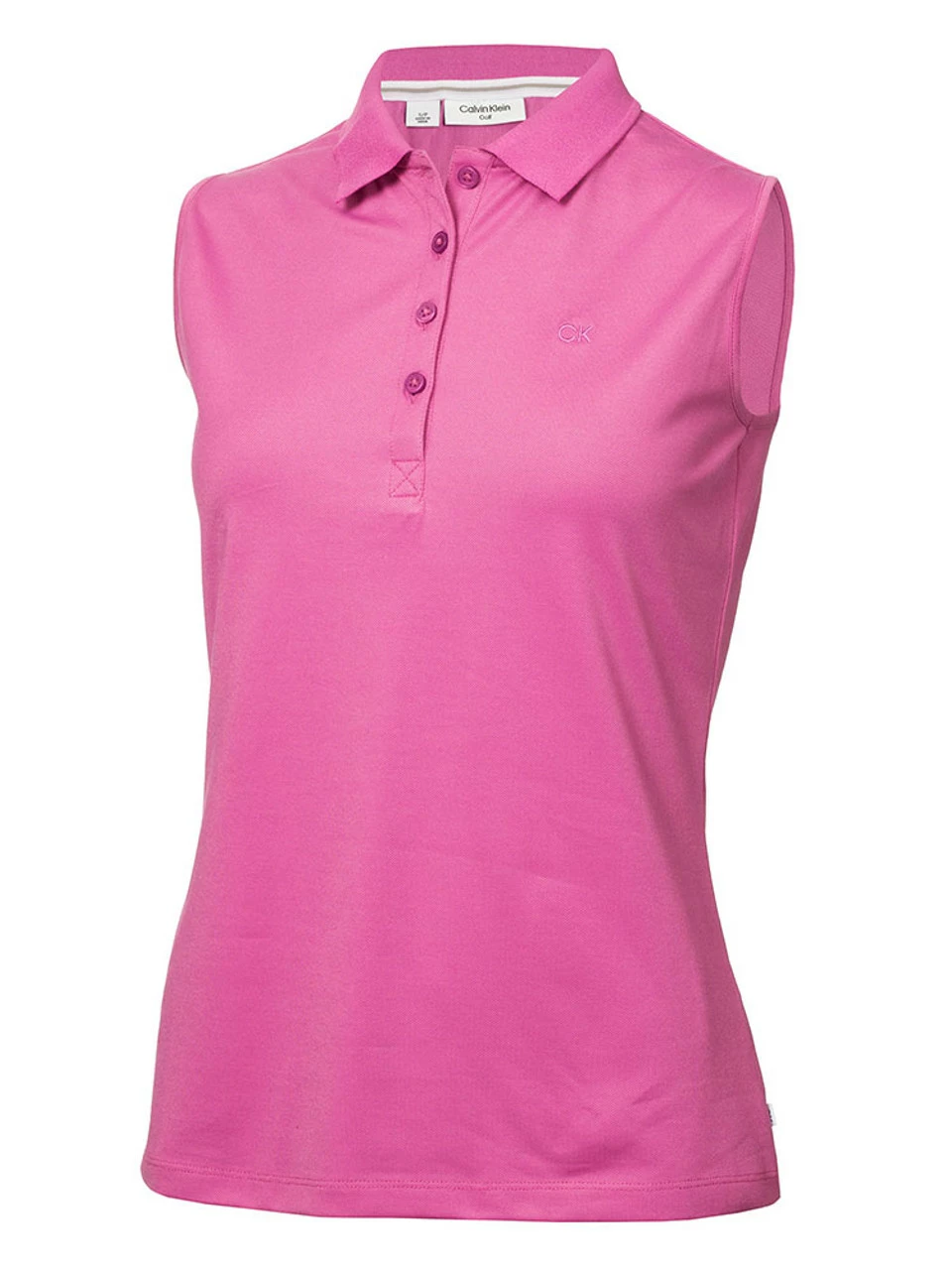 Calvin Klein Women's Sleeveless Performance Cotton Pique Polo - Orchid 3 Calvin Klein Women's Sleeveless Performance Cotton Pique Polo - Orchid