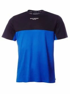 DKNY Sport Greenwood Colour Block Pique T-Shirt - Electric Blue/Black
